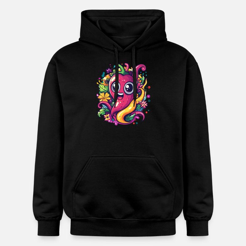 Chili aux fleurs - Sweat à capuche Softstyle® Gildan Unisexe - noir