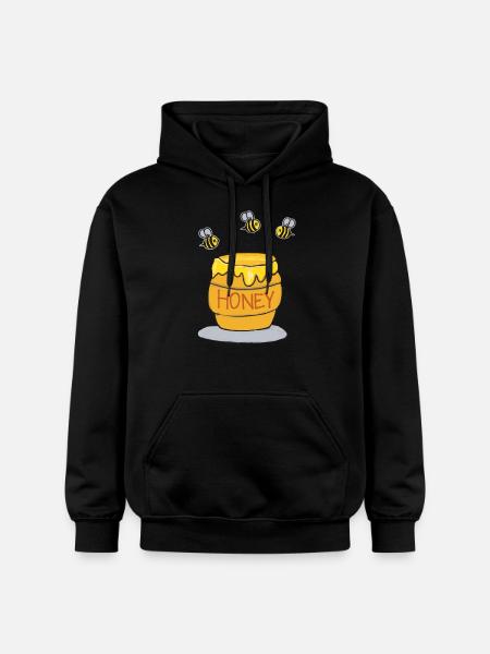 Honeypot and busy bees - Gildan Unisex Softstyle® Midweight Hoodie - black