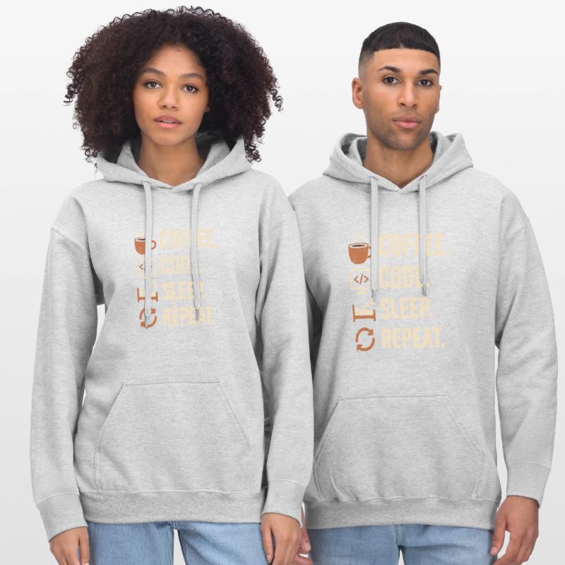 Geek-Coder-Routine – Kaffee, Code, Schlaf, mehr Gildan Unisex Softstyle® Midweight Hoodie
