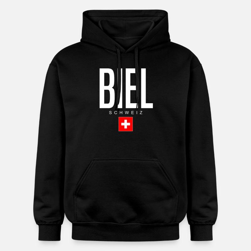 Bienne, Suisse - Sweat à capuche Softstyle® Gildan Unisexe - noir