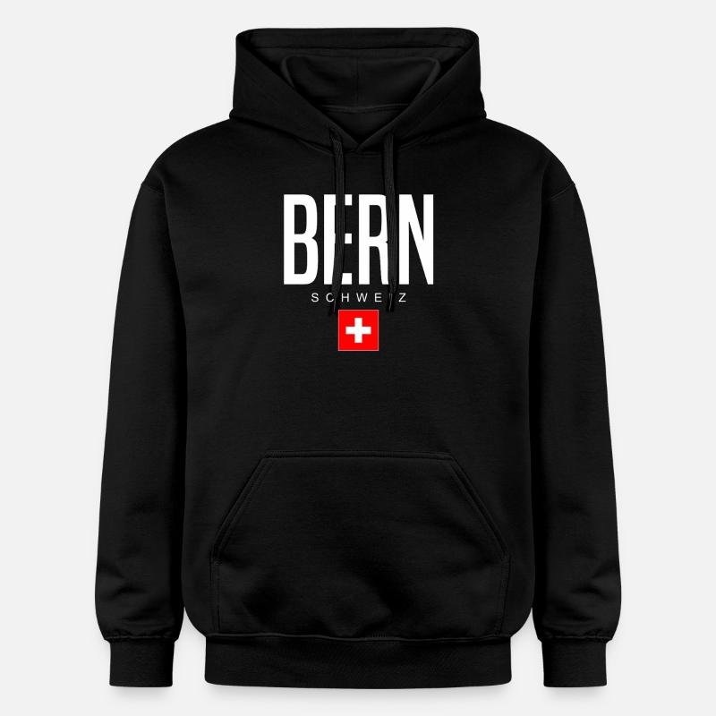 Berne, Suisse - Sweat à capuche Softstyle® Gildan Unisexe - noir