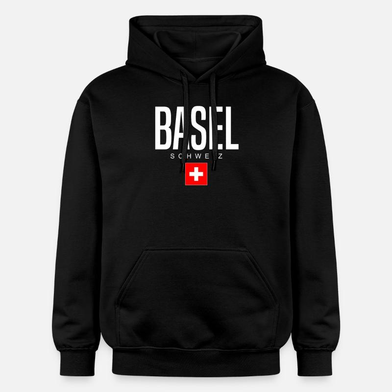 Bâle, Suisse - Sweat à capuche Softstyle® Gildan Unisexe - noir