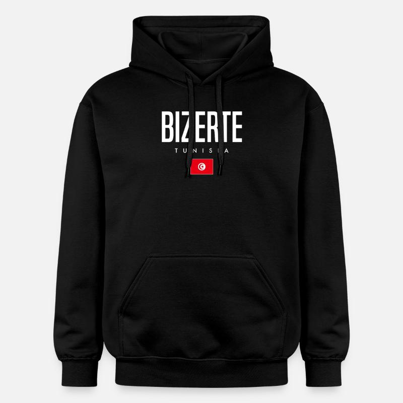 Bizerte, Tunisie - Sweat à capuche Softstyle® Gildan Unisexe - noir