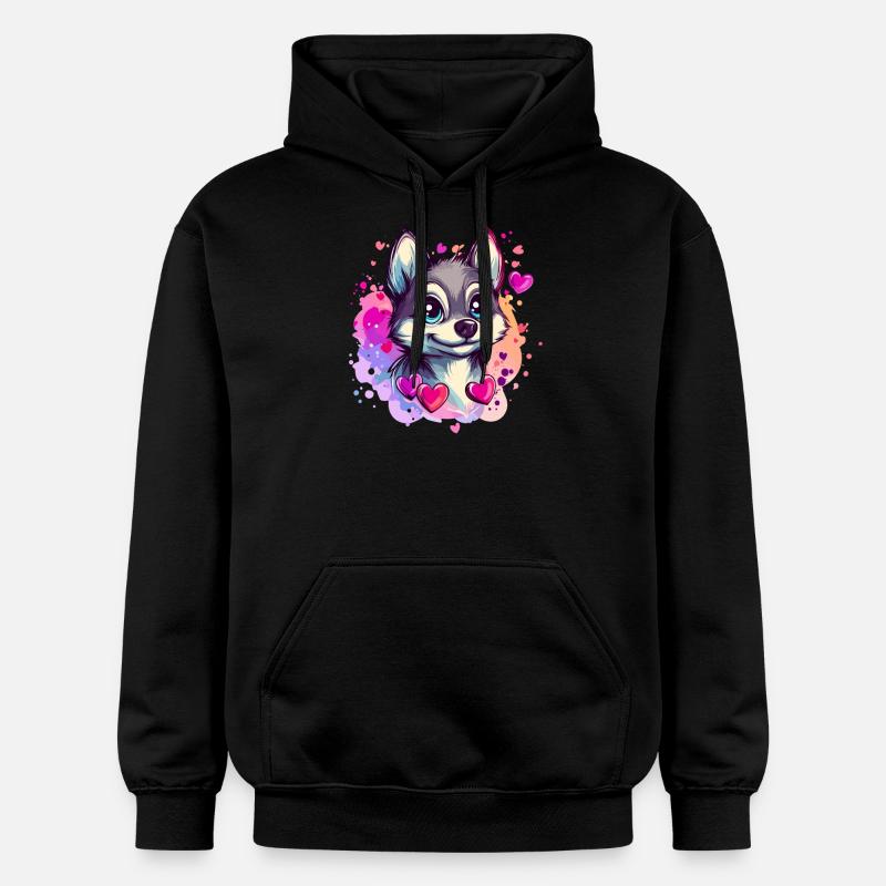 Coeurs Husky - Sweat à capuche Softstyle® Gildan Unisexe - noir