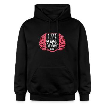 Hirntumor Tumor Gehirn - Gildan Unisex Softstyle® Midweight Hoodie - Schwarz - Vorne - Marisol (170cm) & Nik (191cm)