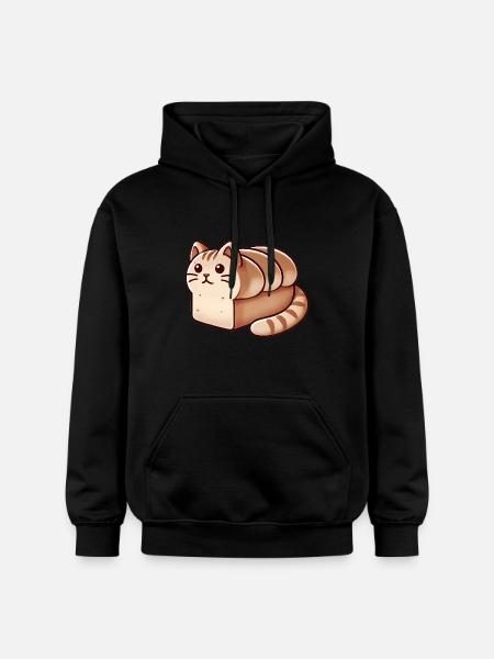Cozy Cat Loaf Illustration - Gildan Unisex Softstyle® Midweight Hoodie - black