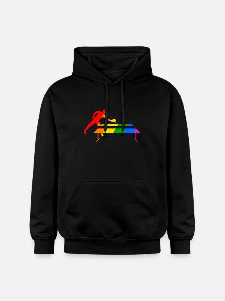 Rainbow Table Tennis - Gildan Unisex Softstyle® Midweight Hoodie - black