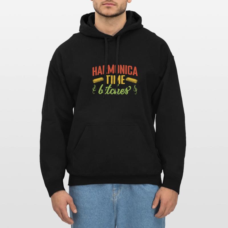 Funny Harmonica Player Time Bitches Harmonica Gildan Unisex Softstyle® Midweight Hoodie