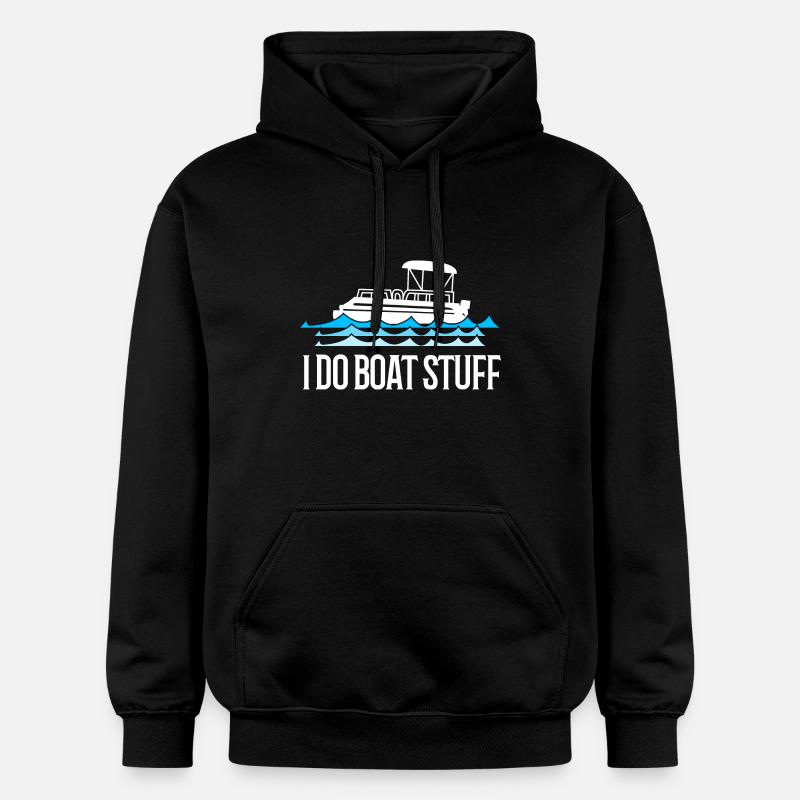 Pontonboot Boot Boote - Gildan Unisex Softstyle® Midweight Hoodie - Schwarz