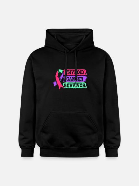 Thyroid cancer - Gildan Unisex Softstyle® Midweight Hoodie - black