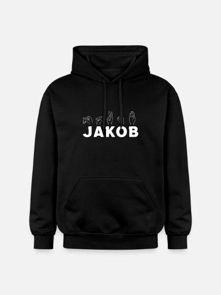 Sign language Jakob - Gildan Unisex Softstyle® Midweight Hoodie - black