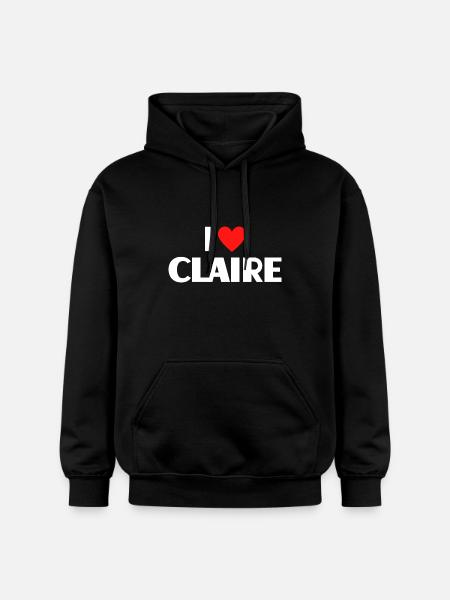 Ik hou van Claire Red Heart Love Fan Gift - Gildan uniseks Softstyle® Midweight hoodie - zwart