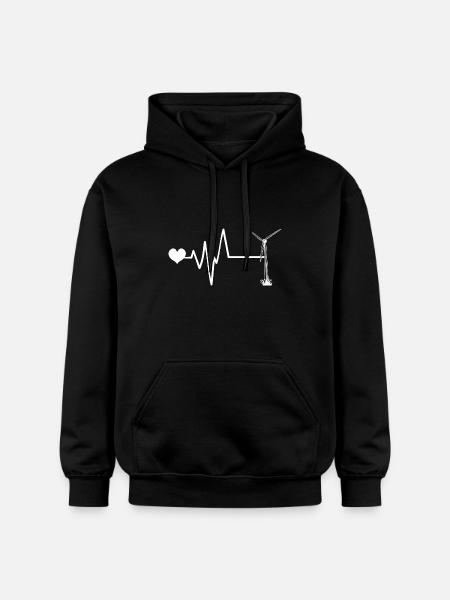Vindmølle Puls Hjerteslag Energi - Gildan Softstyle® Midweight unisex-hoodie - sort
