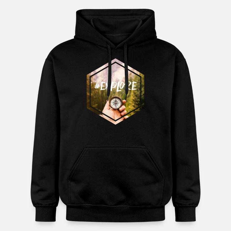 #Explorer - Sweat à capuche Softstyle® Gildan Unisexe - noir