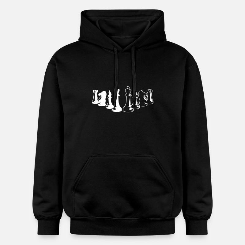Des pièces d’échecs d’échecs - Sweat à capuche Softstyle® Gildan Unisexe - noir