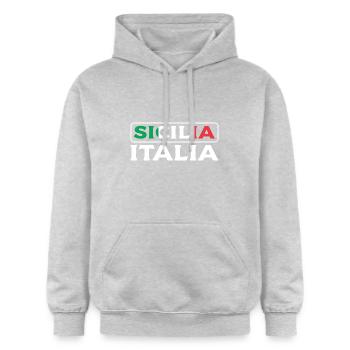 Italien Sizilien - Gildan Unisex Softstyle® Midweight Hoodie - Hellgrau meliert - Vorne - Liana (172cm) & Jaron (178cm)