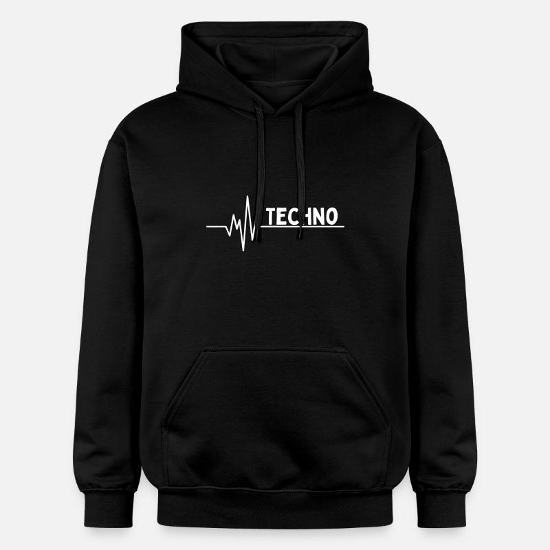 Fréquence pour Techno - Raverwear - Sweat à capuche Softstyle® Gildan Unisexe - noir
