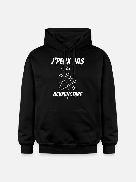 Jeg kan ikke jeg har akupunktur - Gildan Softstyle® Midweight unisex-hoodie - sort