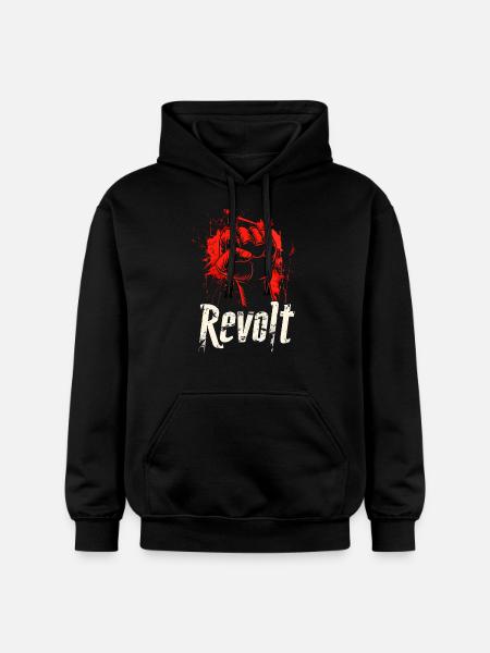 Revolt Red Hand - Gildan Unisex Softstyle® Midweight Hoodie - black