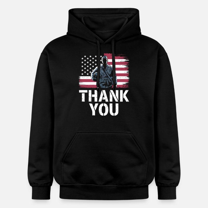 Soldat militaire vétéran - Sweat à capuche Softstyle® Gildan Unisexe - noir