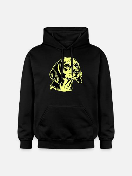 Beagle Dog Head - Gildan Unisex Softstyle® Midweight Hoodie - black