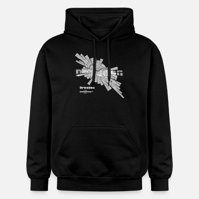 Dresden plan - Sweat à capuche Softstyle® Gildan Unisexe - noir