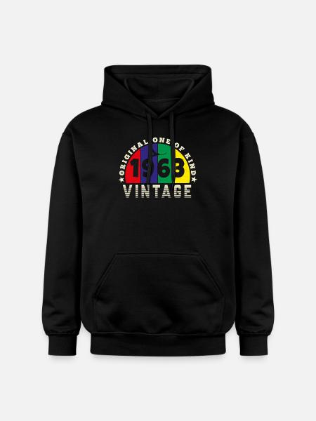 Wijnoogst 1963 Retro - Bursdag - Gildan uniseks Softstyle® Midweight hoodie - zwart