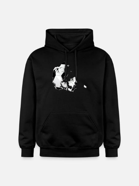 Denmark map frames real football - Gildan Unisex Softstyle® Midweight Hoodie - black