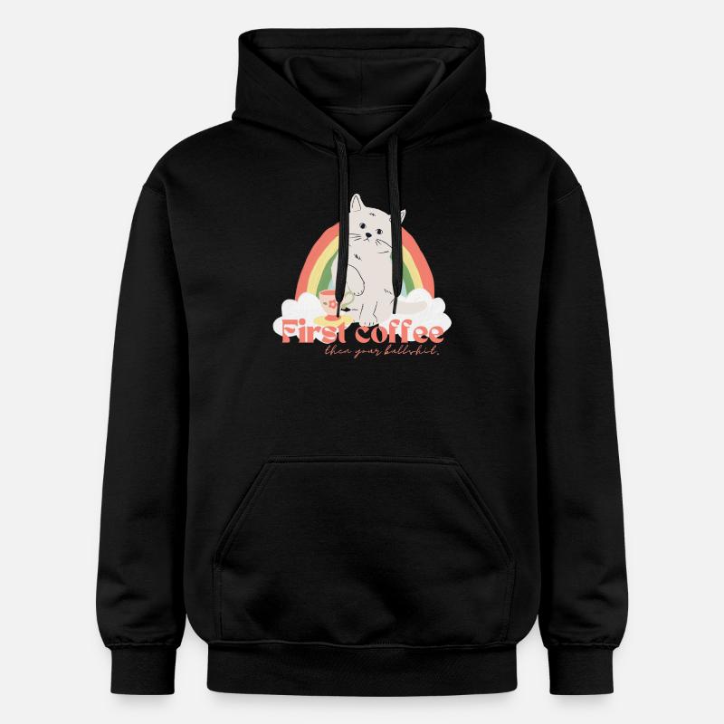Café Cat 2 - Sweat à capuche Softstyle® Gildan Unisexe - noir