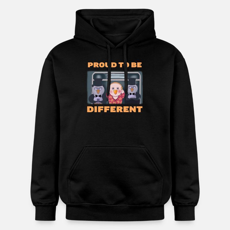 Fier d’être différent - Sweat à capuche Softstyle® Gildan Unisexe - noir