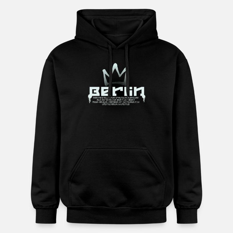 Lettrage Berlin avec couronne - Sweat à capuche Softstyle® Gildan Unisexe - noir