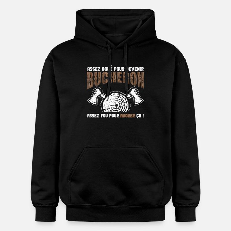 Fier d’être bûcheron - Sweat à capuche Softstyle® Gildan Unisexe - noir