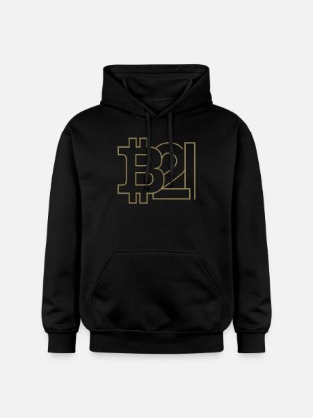 Bitcoin Silhouette Taschenformat - Gildan Unisex Softstyle® Midweight Hoodie - Schwarz