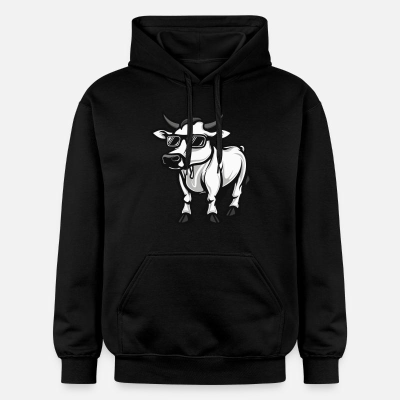 Vache Cool Bande Dessinée - Sweat à capuche Softstyle® Gildan Unisexe - noir