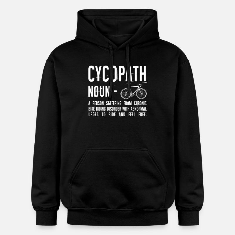 Distressed Bicycle Text Art - Gildan Unisex Softstyle® Midweight Hoodie - black