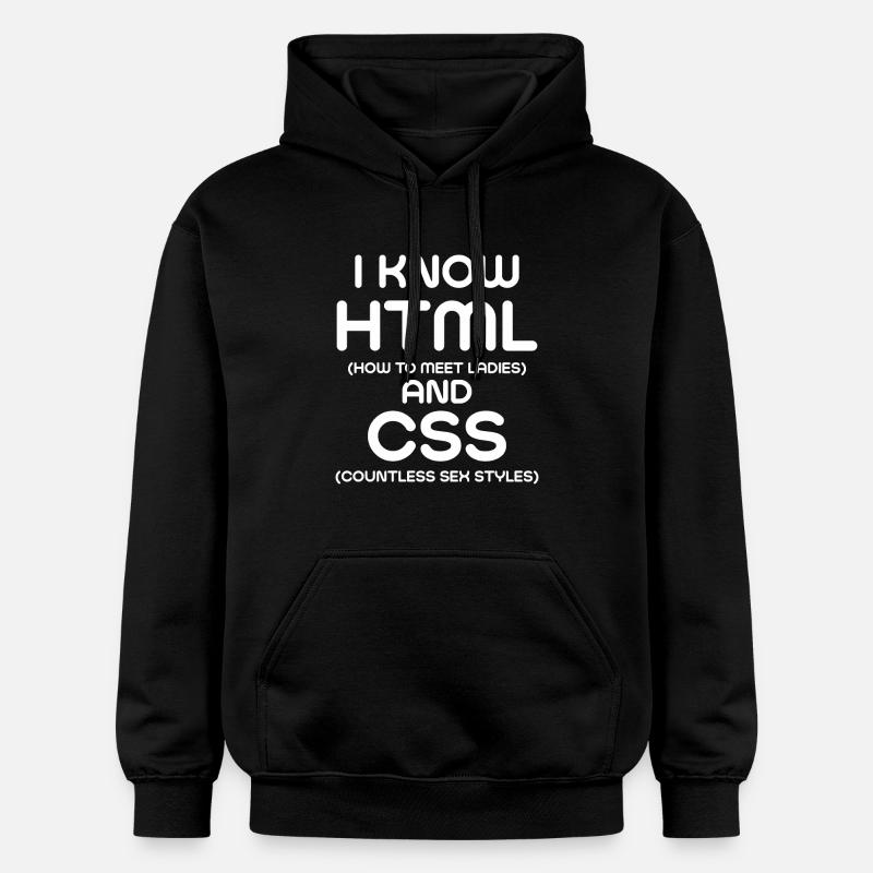 I Know HTML and CSS - Gildan Unisex Softstyle® Midweight Hoodie - black