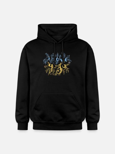 Lettrage Blütenliebe - Sweat à capuche Softstyle® Gildan Unisexe - noir