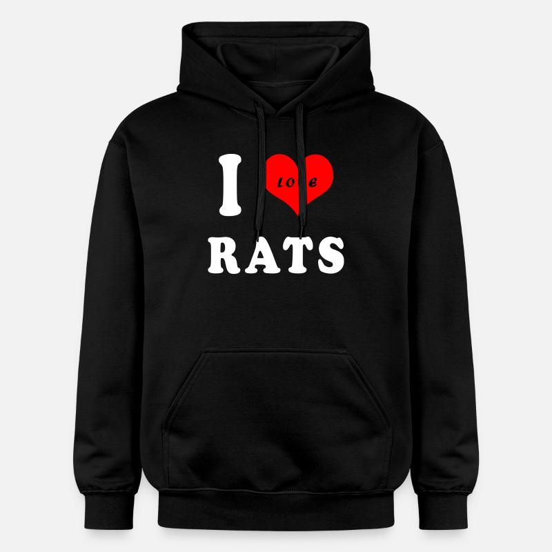 J'adore les rats - Sweat à capuche Softstyle® Gildan Unisexe - noir