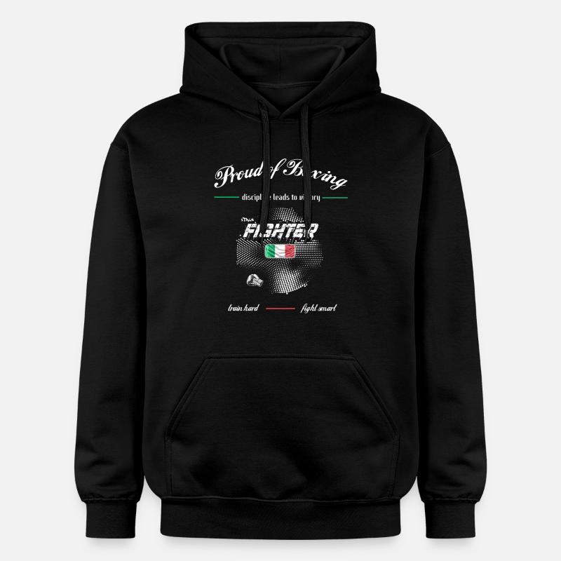 Fier de Boxing FIGHTER Italie - Sweat à capuche Softstyle® Gildan Unisexe - noir