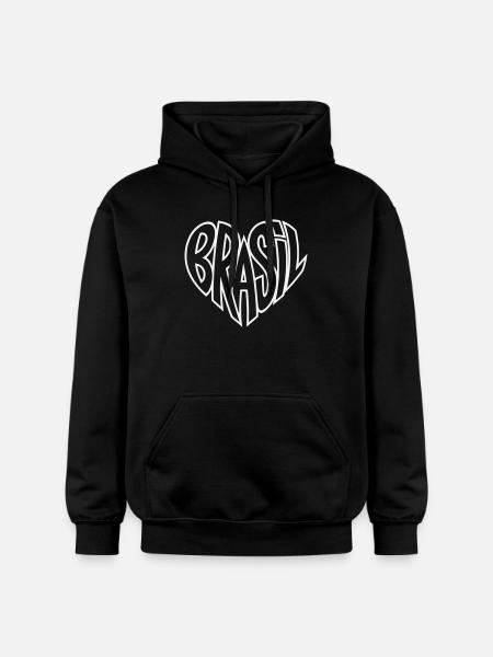 Brazil Graffiti Heart - Gildan Unisex Softstyle® Midweight Hoodie - black