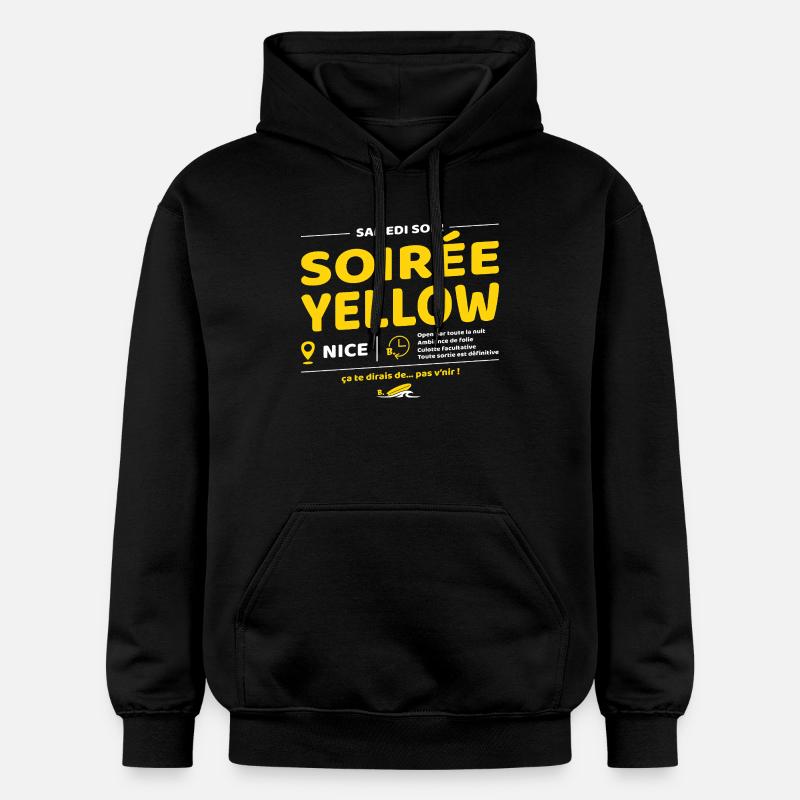 Soirée Yellow ! Soirées culte de Brice - Sweat à capuche Softstyle® Gildan Unisexe - noir