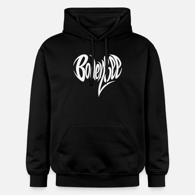 Lake Constance Flowing Lettering - Gildan Unisex Softstyle® Midweight Hoodie - black
