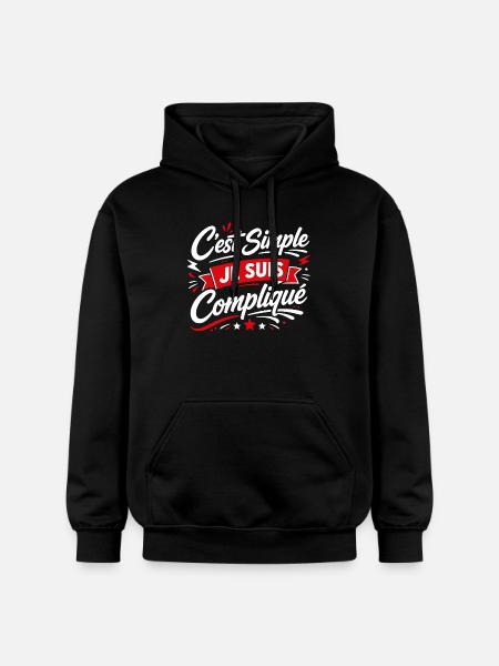C’est Simple Je Suis Compliqué - Sweat à capuche Softstyle® Gildan Unisexe - noir
