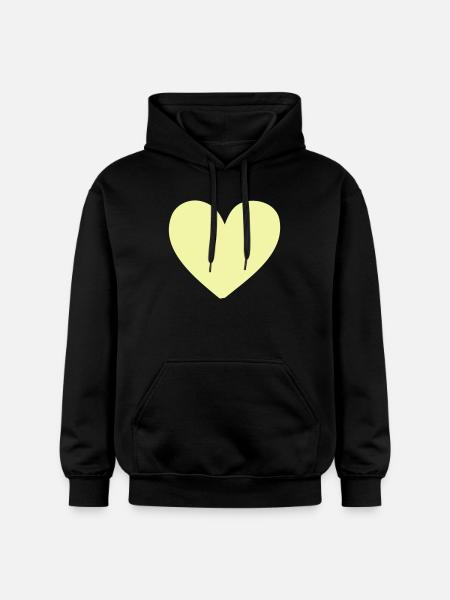 Pastellherz Gelb Kleidungsdruck - Gildan Unisex Softstyle® Midweight Hoodie - Schwarz