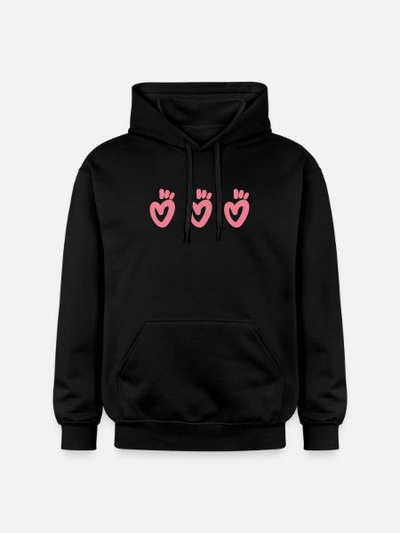 3 hearts t-shirt - Gildan Unisex Softstyle® Midweight Hoodie - black