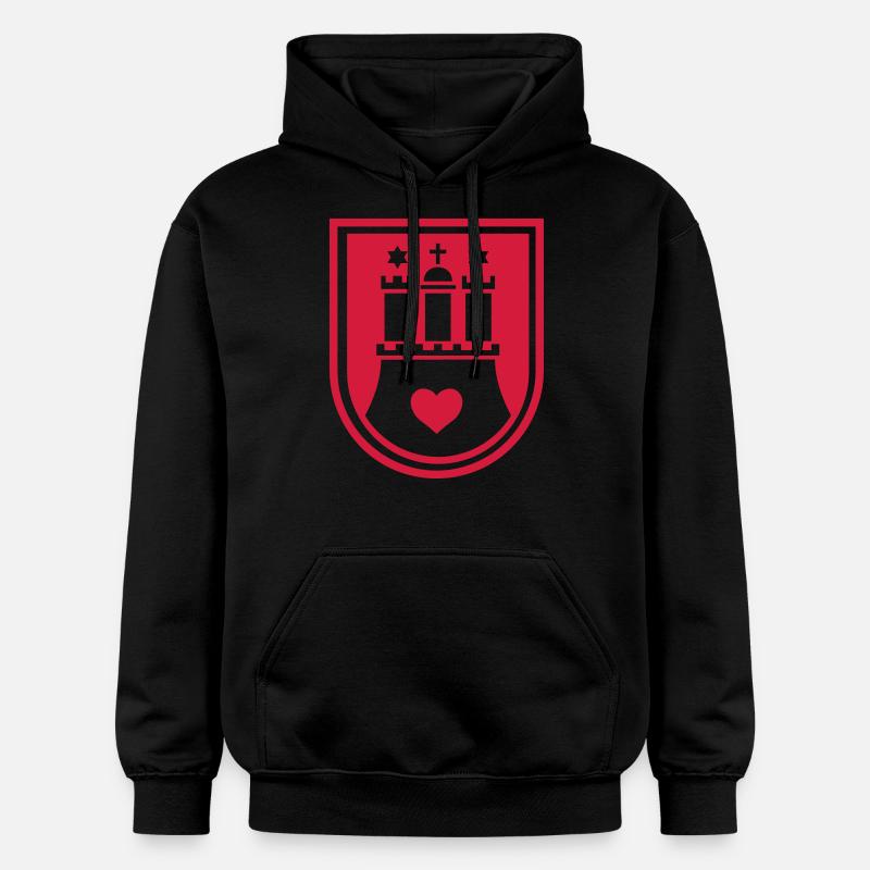 Manteau de Hambourg des bras - Sweat à capuche Softstyle® Gildan Unisexe - noir
