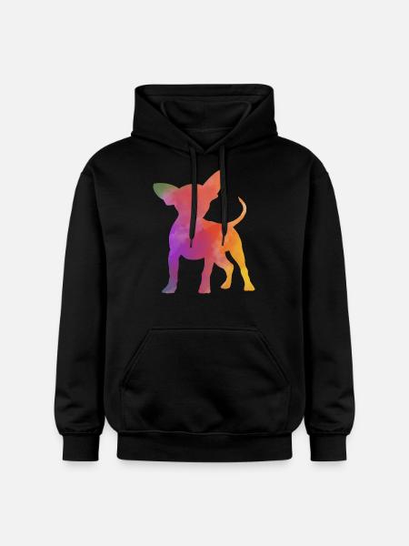 Rainbow Chihuahua - Gildan Unisex Softstyle® Midweight Hoodie - black