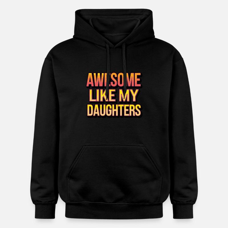 Génial comme mes filles - Sweat à capuche Softstyle® Gildan Unisexe - noir