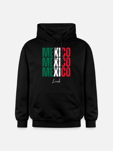 Flag of Mexico, Mexican pride - Gildan Unisex Softstyle® Midweight Hoodie - black