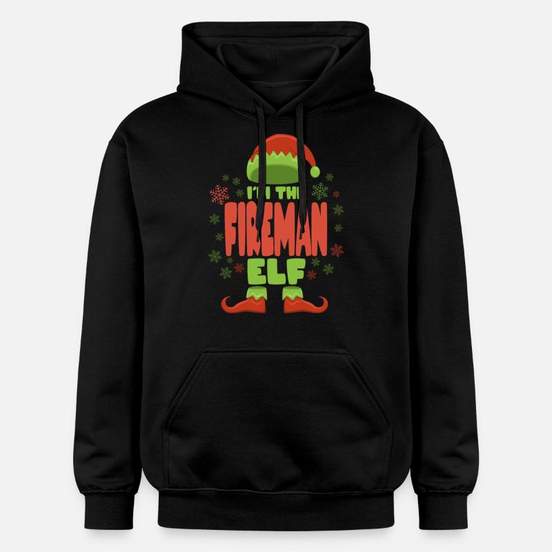 Pompier elfe de Noël - Sweat à capuche Softstyle® Gildan Unisexe - noir